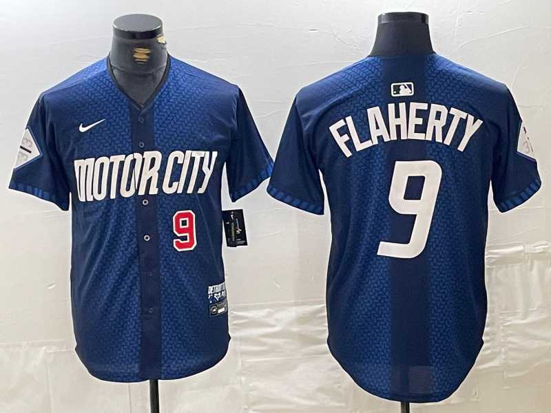 Men%27s Detroit Tigers #9 Jack Flaherty Number 2024 Navy City Connect Cool Base Limited Stitched Jersey